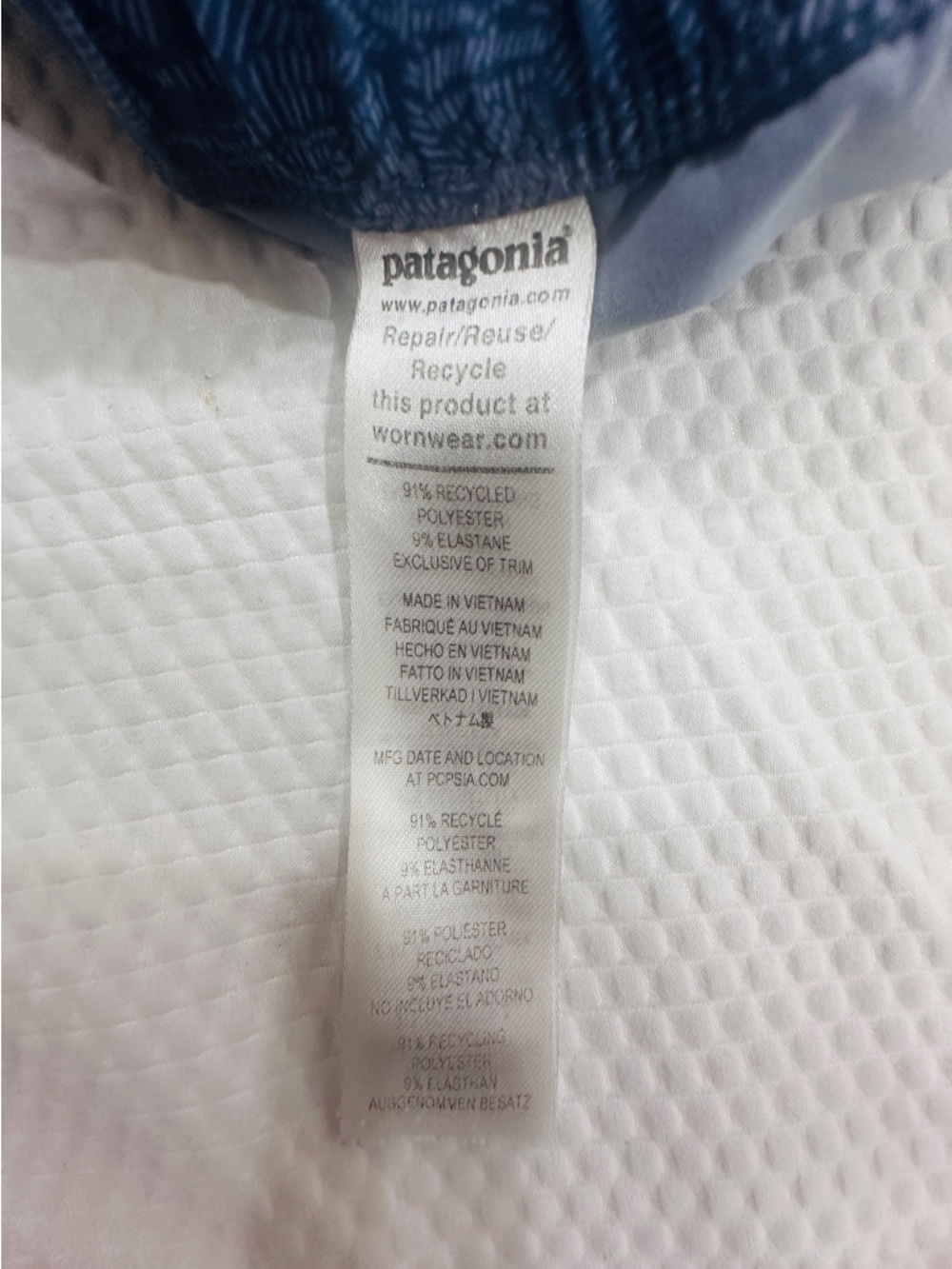 Patagonia Fleetwith Romper Jumpsuit Blue Print Sleeveless Stretch Size Small - Picture 9 of 9